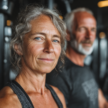 Adult matur radiant de sănătate după participarea la programele de wellness